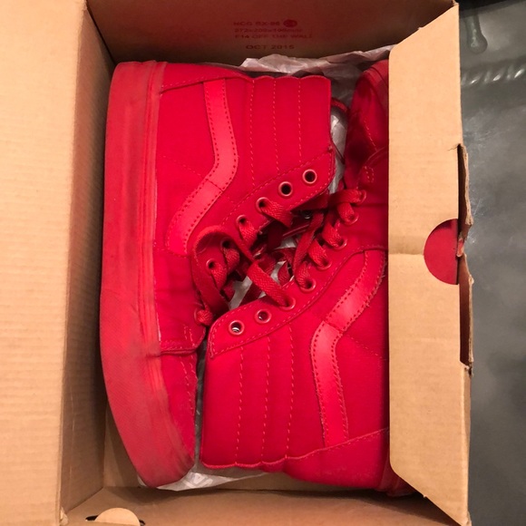 all red high top vans